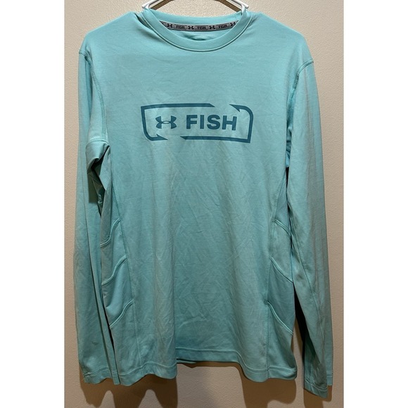 Under Armour Other - Under Armour Men's‎ HeatGear "Fish" Long Sleeve Size M - Teal